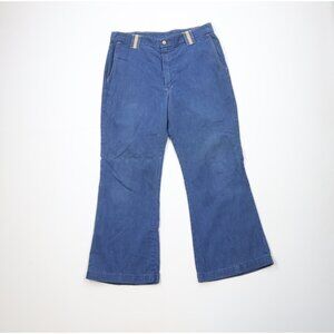 Vintage 70s Streetwear Mens 34x28 Distressed Soft Cloth Bell Bottoms Jeans USA